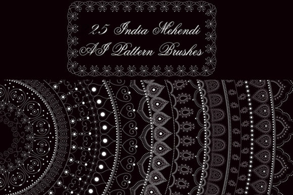 Download 25 India Mehendi Illustrator Brushes - India Collection